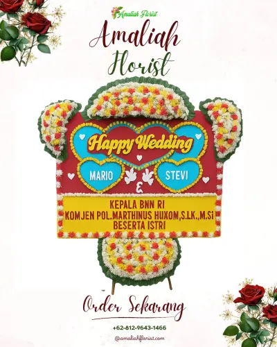 Karangan Papan Bunga Pernikahan di Sindangkarya